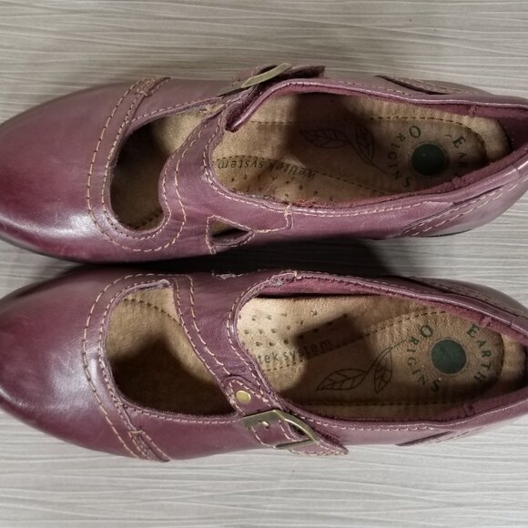 Earth Origins Meredith Mary Jane Shoe, Burgundy Leather, Womens Various Sizes - Picture 10 of 11